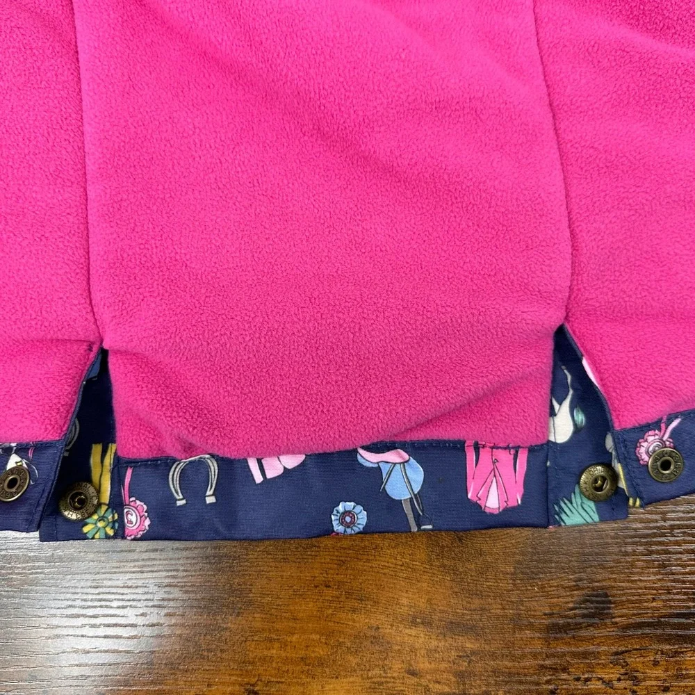 Joules Girls JNR Kirstie Fleece-Lined Coat Jacket 6Y 116 cm Horse Navy Pink - Picture 10 of 13